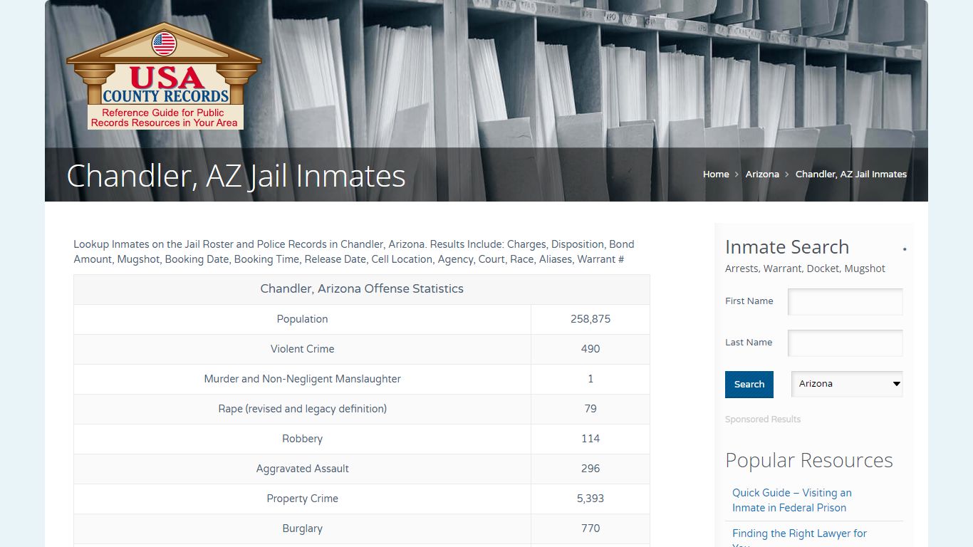 Chandler, AZ Jail Inmates | Name Search